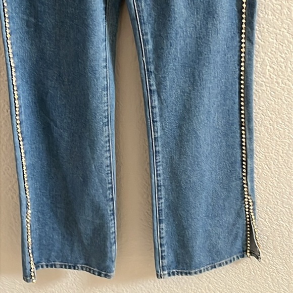 REVOLVE SUPERDOWN Revolve Valentina Rhinestone Jean in Medium Wash Size 26 - Picture 4 of 8